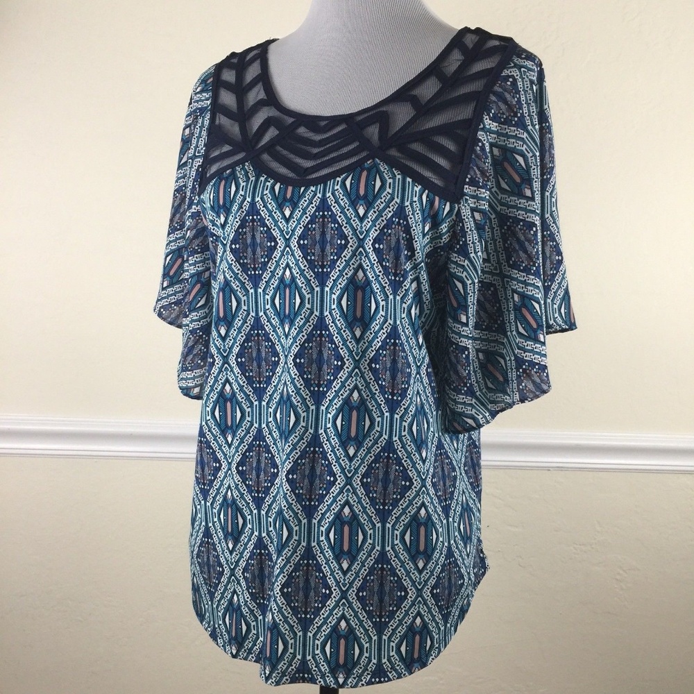 Notations Ruffled Butterfly Sleeve Top